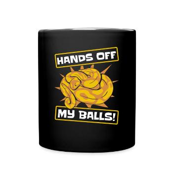 Hands Off My Balls Python Snake Banana Ball - Full Colour Mug - black - Front