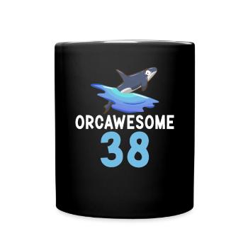 Orca Wal Geschenke - Tasse einfarbig - Schwarz - Vorne