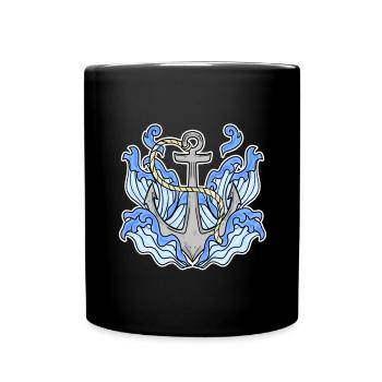 Anker - Tasse einfarbig - Schwarz - Vorne
