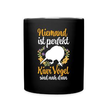 Kiwi Vogel ist nicht perfekt Neuseeland - Tasse einfarbig - Schwarz - Vorne