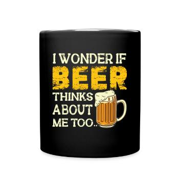 Feiern Bier Party Spruch I Biertrinken - Tasse einfarbig - Schwarz - Vorne