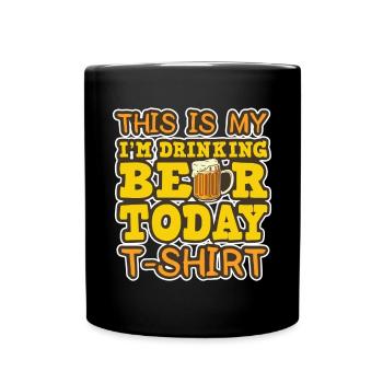 Feiern Bier Party Spruch I Biertrinken - Tasse einfarbig - Schwarz - Vorne