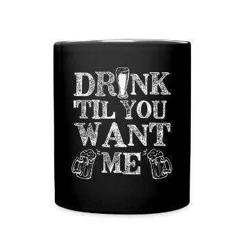 Feiern Bier Party Spruch I Biertrinken - Tasse einfarbig - Schwarz - Vorne