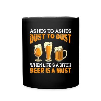 Feiern Bier Party Spruch I Biertrinken - Tasse einfarbig - Schwarz - Vorne