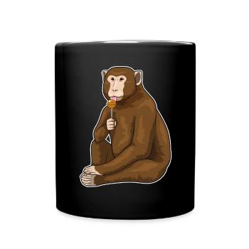 Affe Lutscher  - Tasse einfarbig - Schwarz - Vorne