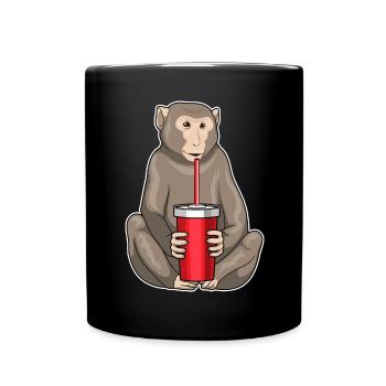 Affe Becher to go - Tasse einfarbig - Schwarz - Vorne