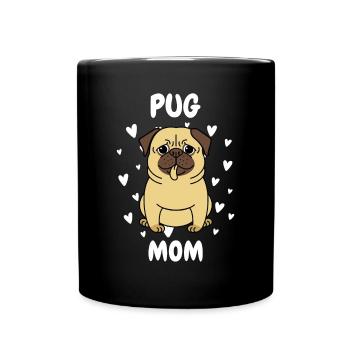 Mops Mama Mama Mama Muttertag Motherpr - Tasse einfarbig - Schwarz - Vorne