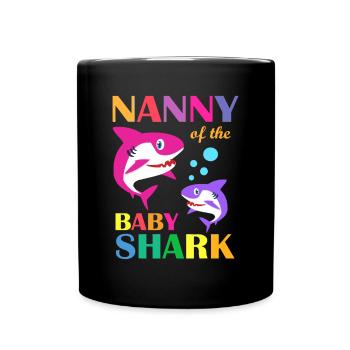 Nounou Du Bébé Anniversaire Requin Nanny Requin Mothe - Mug uni - noir - Devant