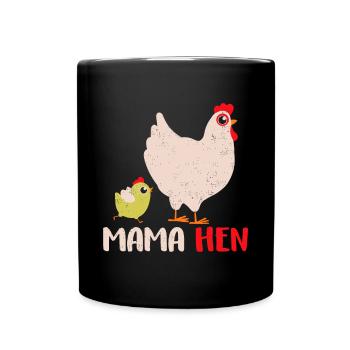 Fun Fête des mères Mama Hen Cadeau Animal de ferme - Mug uni - noir - Devant