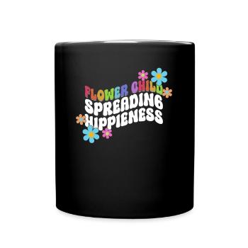 Blumenkind, das Hippieness verbreitet - Hippie - Tasse einfarbig - Schwarz - Vorne