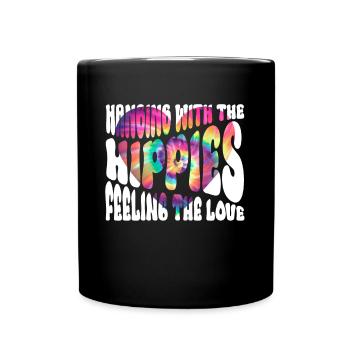 Hanging With The Hippies Feeling The Love Tie Dye - Full Colour Mug - black - Front