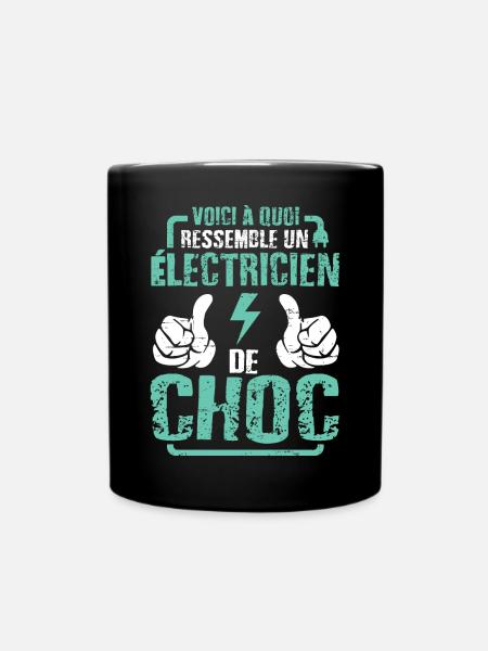 cadeau électricien de choc citation humoristique - Mug uni - noir