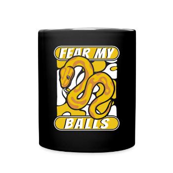 Fear My Balls Python Snake Banana Ball Python - Full Colour Mug - black - Front