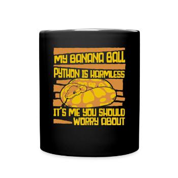 C’est moi que tu devrais t’inquiéter de Python Banana Ball - Mug uni - noir - Devant