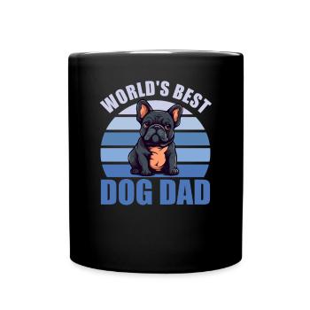 Meilleur chien du monde papa mignon bouledogue français - Mug uni - noir - Devant