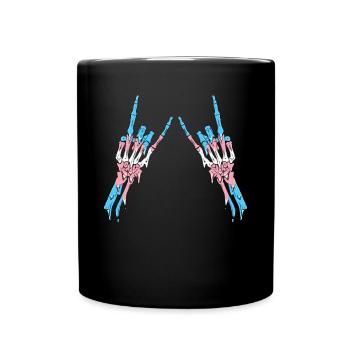 Transgender Pride Trans Flag Devil Horn Skeleton - Mug uni - noir - Devant