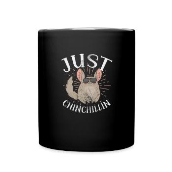 Chinchilla Nagetier Haustier Nager Geschenk - Tasse einfarbig - Schwarz - Vorne