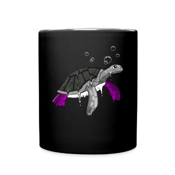 Asexual Pride Ace Flag Sea Turtle Subti - Mug uni - noir - Devant