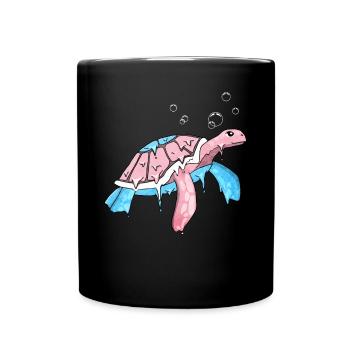 Transgender Pride Trans Flag Sea Turtle S - Full Colour Mug - black - Front