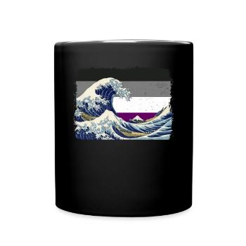 Asexual Pride Ace Flag Big Wave Off Kanaga - Full Colour Mug - black - Front