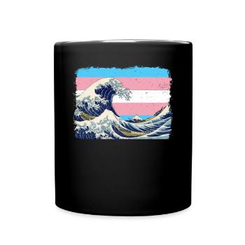 Transgender Stolz Trans Flagge - Tasse einfarbig - Schwarz - Vorne