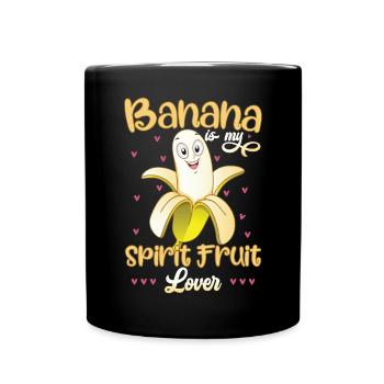 La banane est mon amoureux des fruits spirituels - Mug uni - noir - Devant