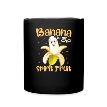 La banane est mon fruit spirituel - Mug uni - noir - Devant