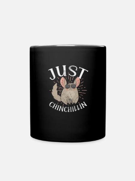 Chinchilla Nagetier Haustier Nager Geschenk - Tasse einfarbig - Schwarz