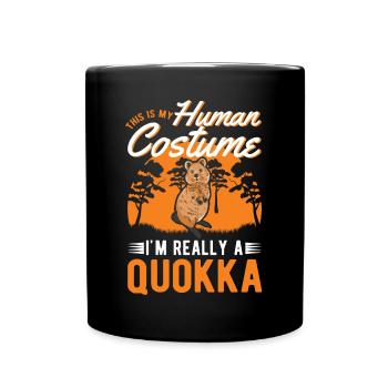 Quokka Halloween Kangourou à queue courte - Mug uni - noir - Devant