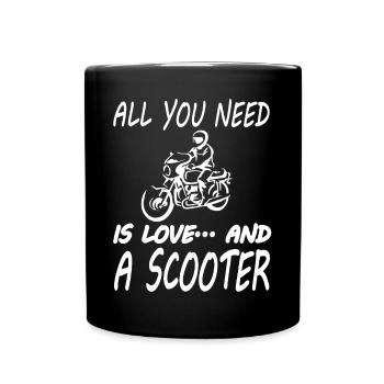 Roller fahren Rollerfahrer Stuntman Geschenkidee - Tasse einfarbig - Schwarz - Vorne