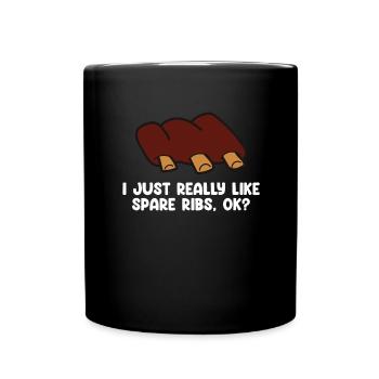 Spare Ribs Food Lover Grilling BBQ Ribs Barbecue - Full Colour Mug - black - Front