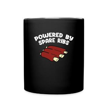 Spare Ribs Food Lover Grillen BBQ Ribs Barbecue - Tasse einfarbig - Schwarz - Vorne