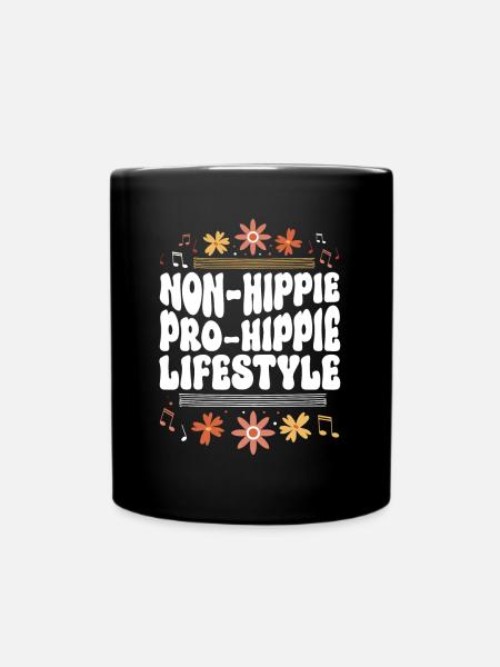 Nicht-Hippie - Pro-Hippie Lebensstil - Hippie - Tasse einfarbig - Schwarz