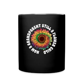 Großeltern Blumenkind - Hippie Kostüm Tie Dye - Tasse einfarbig - Schwarz - Vorne