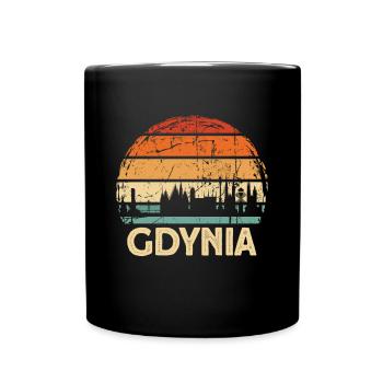Poland Gdynia Skyline - Full Colour Mug - black - Front