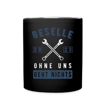 Gesellenbrief Männer Berufsschul Handwerker Stolz - Tasse einfarbig - Schwarz - Vorne