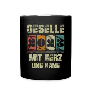 Geselle Ausbildung bestanden 2023 Herren - Tasse einfarbig - Schwarz - Vorne