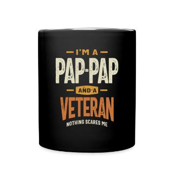 Pap-Pap Veteran - Fearless Dad and Grandpa - Full Colour Mug - black - Front
