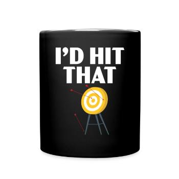 I'd Hit That Bow Archer Shoot Arrow Bowman Archery - Full Colour Mug - black - Front