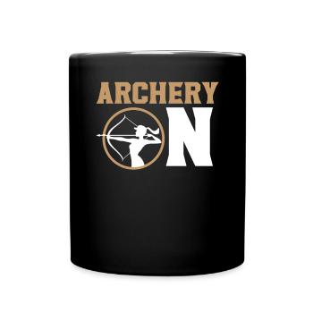 Archery On Bow Hunter Archer Target Arrow Bowman - Full Colour Mug - black - Front