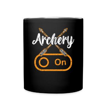 Archery On Bow Hunter Archer Target Arrow Bowman - Full Colour Mug - black - Front