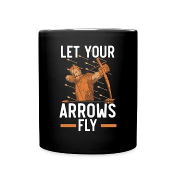Laissez vos flèches voler Archer Bowman Tir à l’arc - Mug uni - noir - Devant