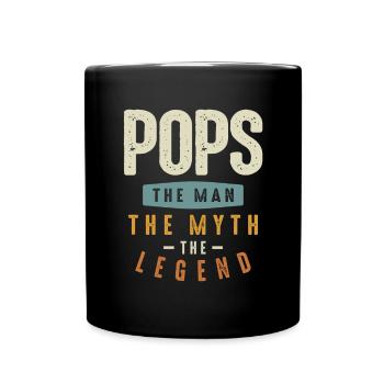 Pops The Man The Myth The Legend - fDad & Grandpa - Full Colour Mug - black - Front