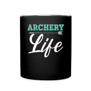 Archery Life Bow Hunter Archer Shoot Arrow Bowman - Full Colour Mug - black - Front
