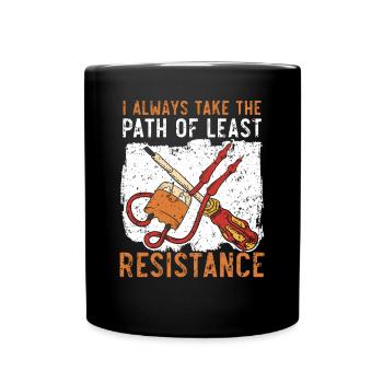 Electrician Electrical Engineer Job Electricity - Full Colour Mug - black - Front