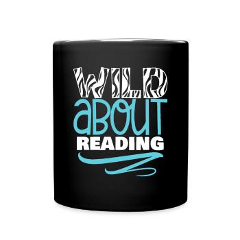 Wild über das Lesen Zurück zur Schule Bibliothekar Englis - Tasse einfarbig - Schwarz - Vorne