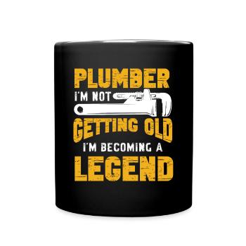Handwerker Installateur Spruch Klempner - Tasse einfarbig - Schwarz - Vorne