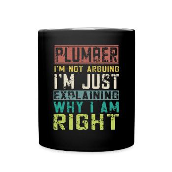 Handwerker Installateur Spruch Klempner - Tasse einfarbig - Schwarz - Vorne