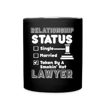 Lawyer Lawyer Relationship Status - Full Colour Mug - black - Front