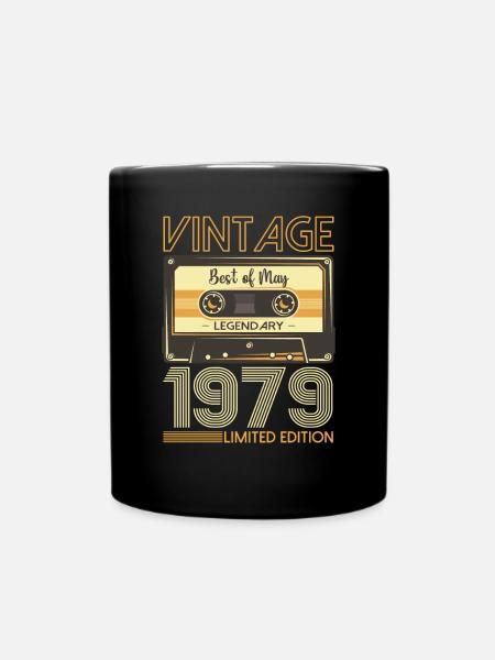 44 Birthday Man Woman Cassette May Year 1979 - Full Colour Mug - black